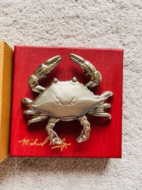Nautical, coastal, Nickel Silver Crab Door Knocker in Packaging Home Decor